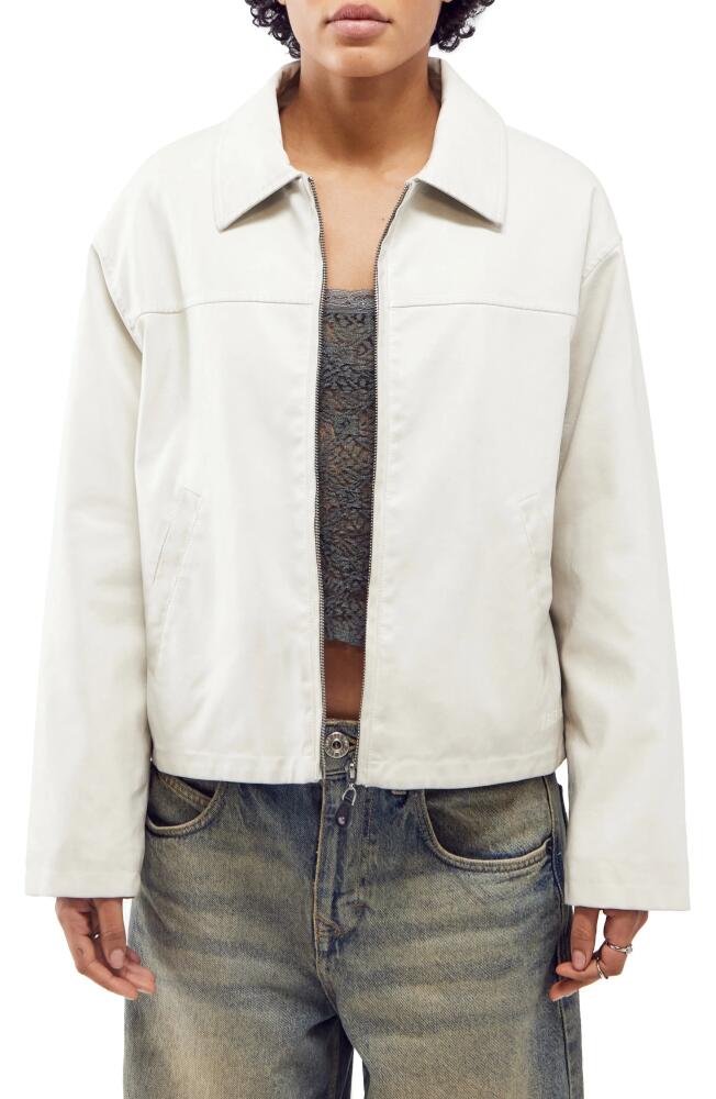 BDG Urban Outfitters Crop Faux Leather Jacket in Ecru Cover