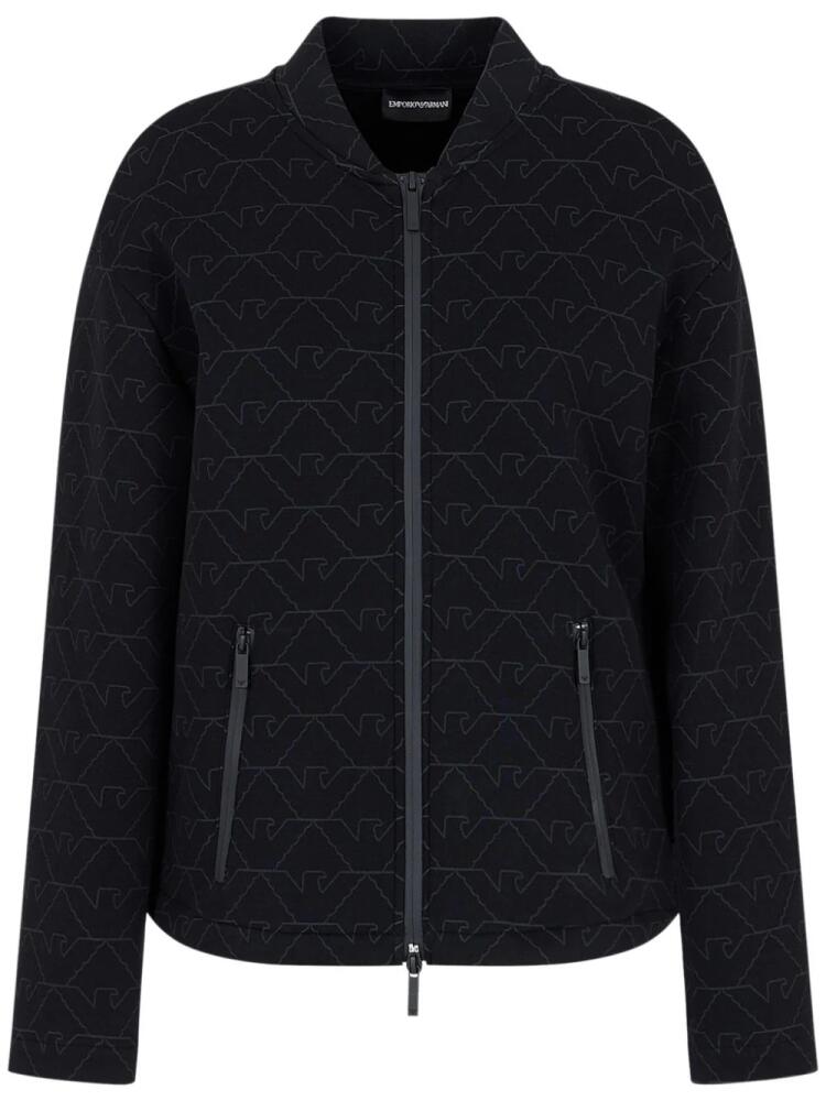 Emporio Armani eagle head-print bomber jacket - Black Cover