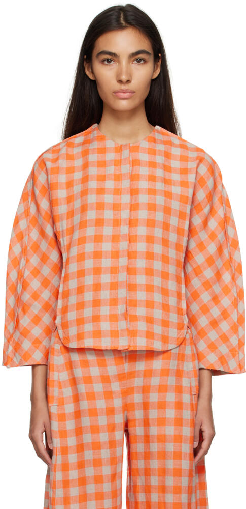 Henrik Vibskov Orange & Gray Line Blouse Cover