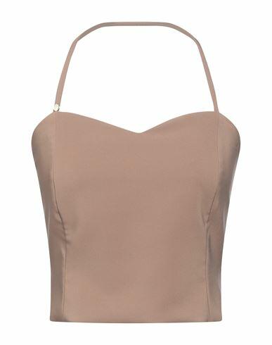 Rinascimento Woman Top Brown Polyester, Elastane Cover