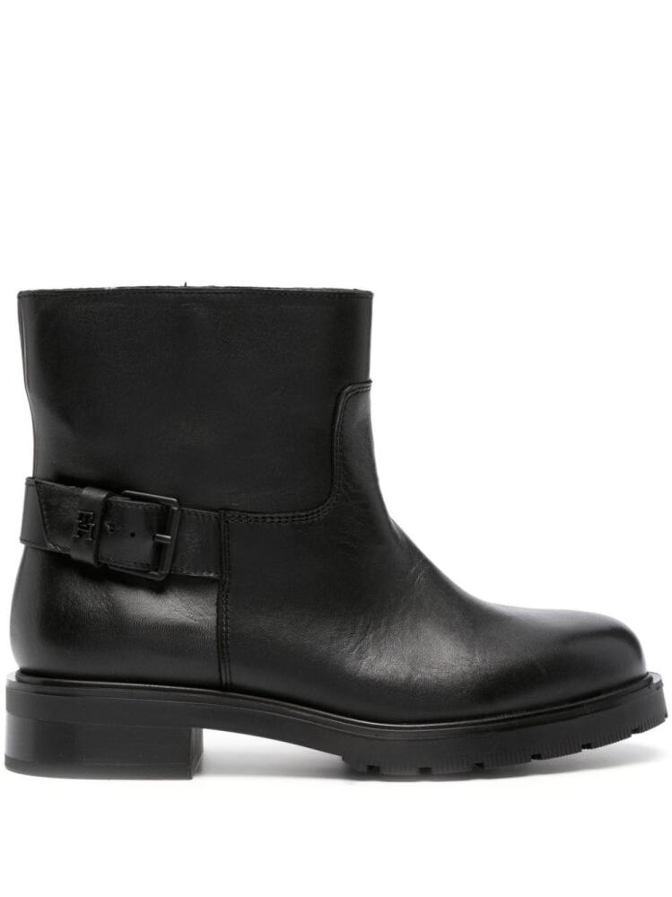 Tommy Hilfiger almond-toe leather ankle boots - Black Cover