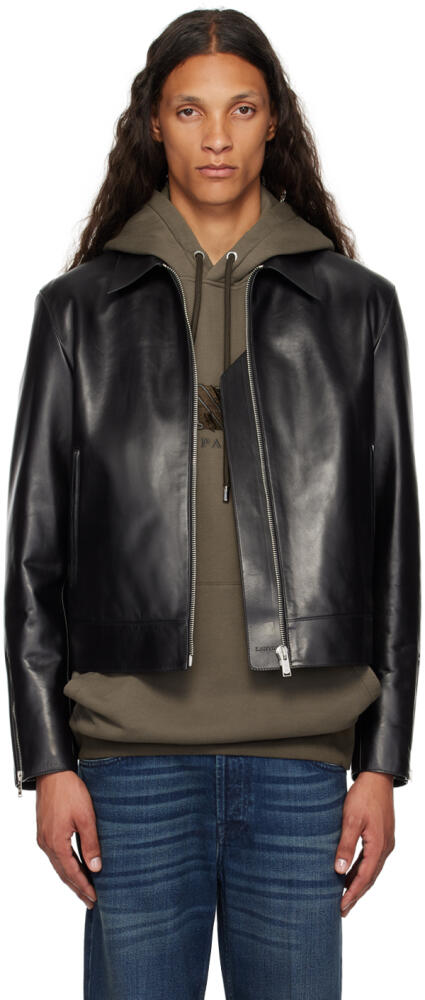 Lanvin Black Zip Leather Jacket Cover