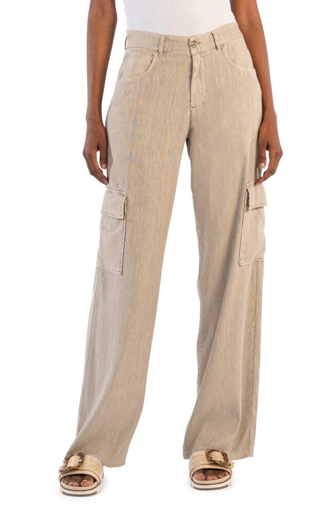 KUT from the Kloth Akia High Waist Wide Leg Cargo Pants in Wheat Cover