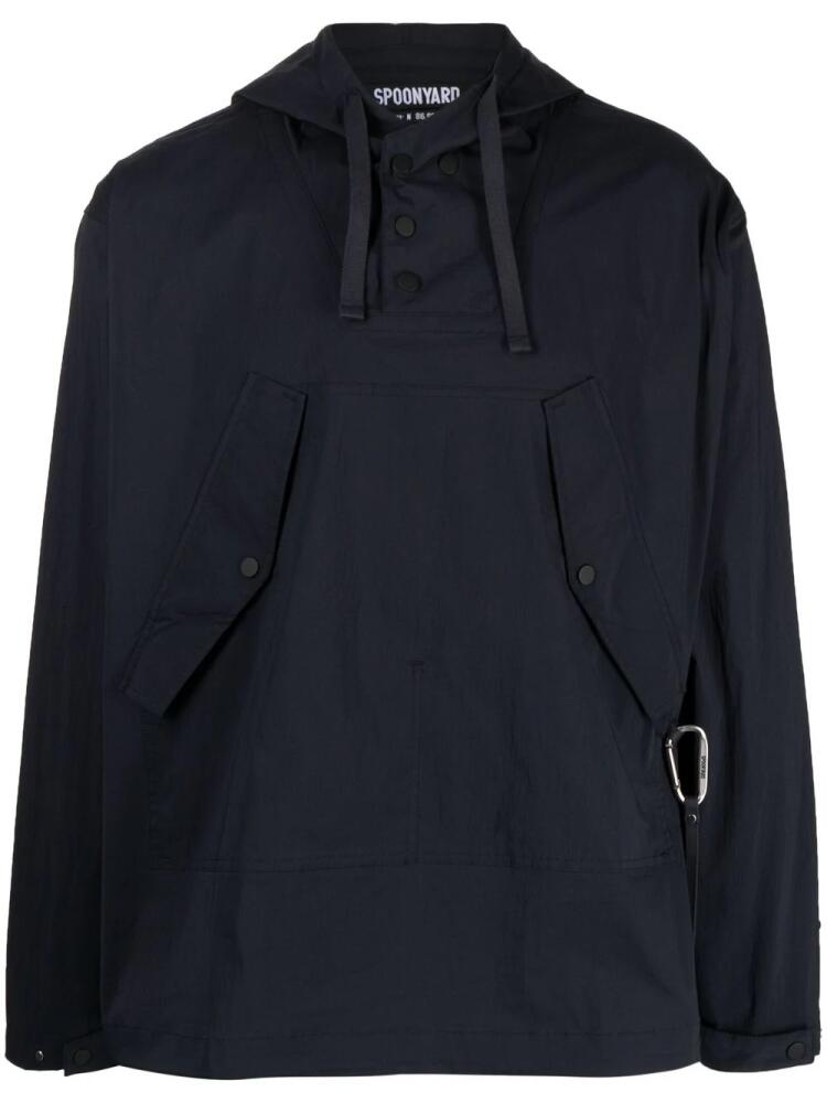 Spoonyard drawstring-hood windbreaker - Blue Cover