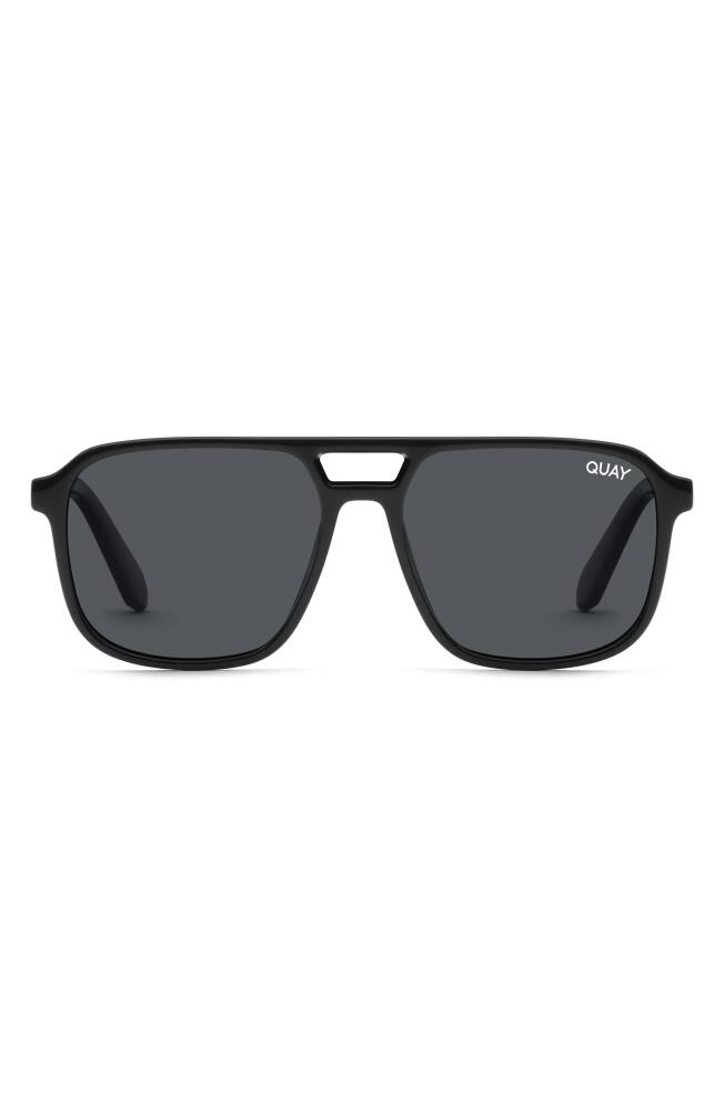 Quay Australia On the Fly 48mm Polarized Aviator Sunglasses in Black /Smoke Cover