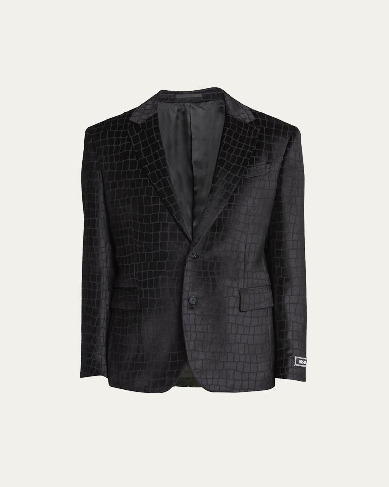 Versace Men's Devore Crocodile Evening Jacket Cover