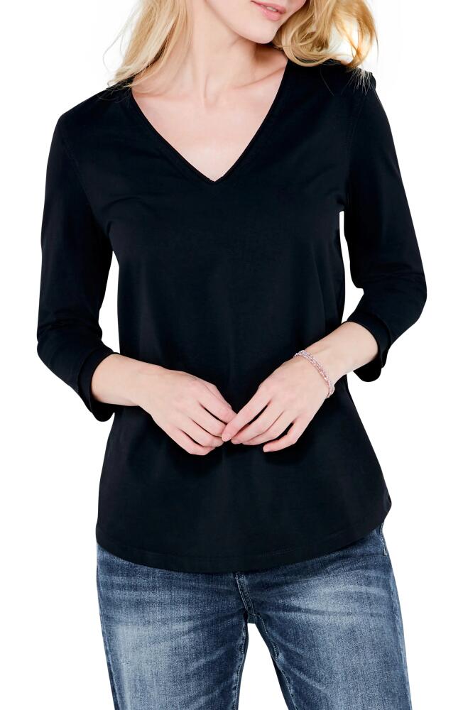 NZT by NIC+ZOE Rolled V-Neck T-Shirt in Black Onyx Cover