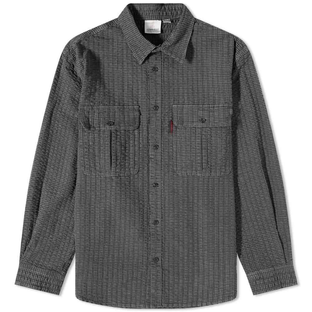 Gramicci Men's O.G. Seersucker Canyon Shirt in Deep Grey Garment Dyed Cover