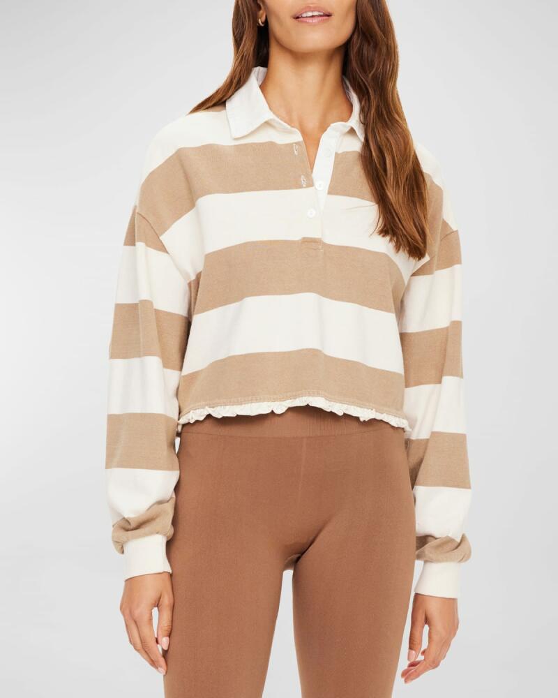 The Upside Duke Stripe Cropped Polo Shirt Cover