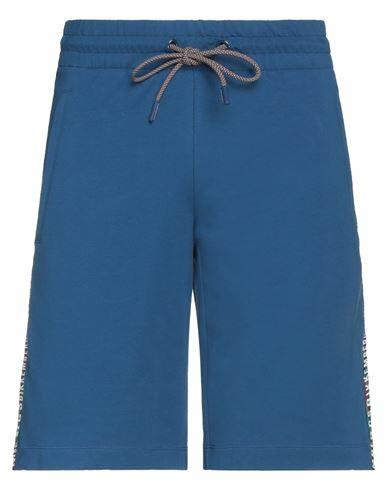 Bikkembergs Man Shorts & Bermuda Shorts Blue Cotton, Elastane, Polyester Cover