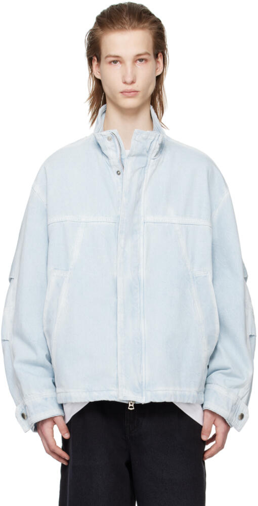 Solid Homme Blue Zip Denim Jacket Cover