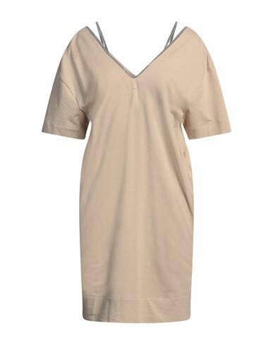 Brunello Cucinelli Woman Mini dress Beige Cotton, Elastane, Brass Cover