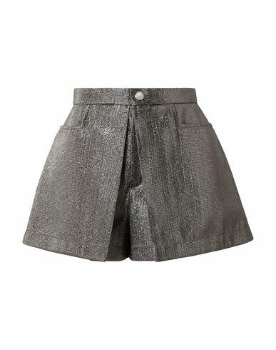 Chloé Woman Shorts & Bermuda Shorts Silver Viscose, Cotton, Polyester Cover