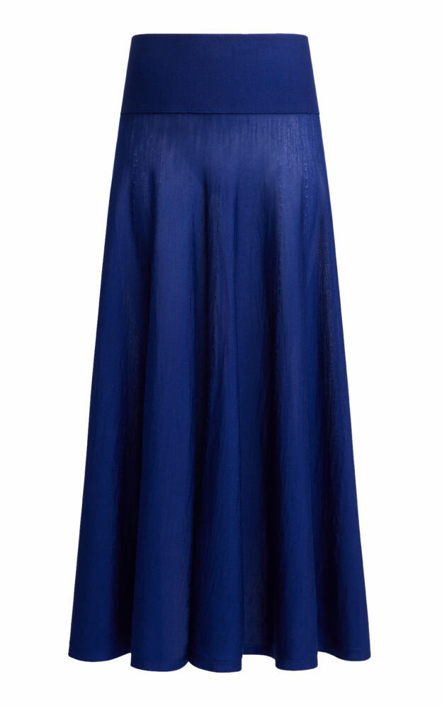 ALAA - Banded Knit Merino Wool Maxi Skirt - Blue Cover