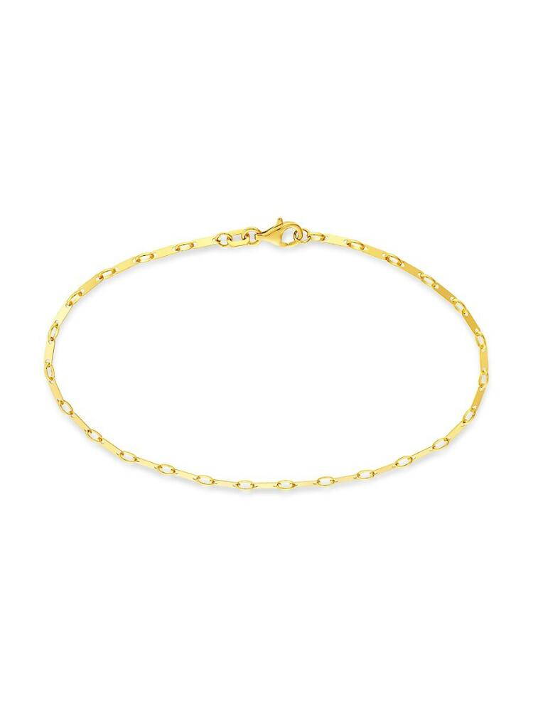 Saks Fifth Avenue Women's 14K Yellow Gold Handmade Flat Link Chain Bracelet Cover