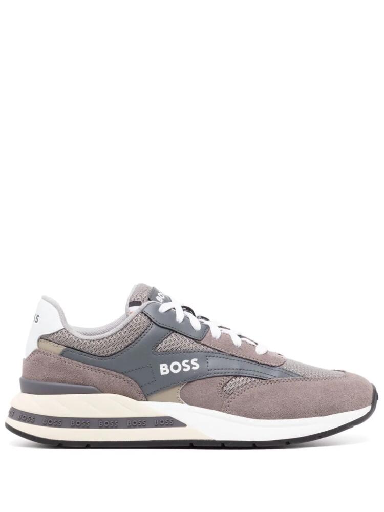 BOSS panelled low-top sneakers - Grey Cover