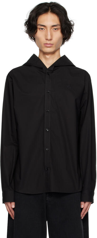 MM6 Maison Margiela Black Hooded Shirt Cover