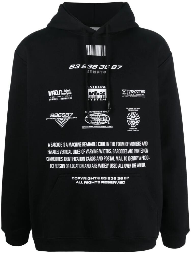 VTMNTS graphic-print hoodie - Black Cover