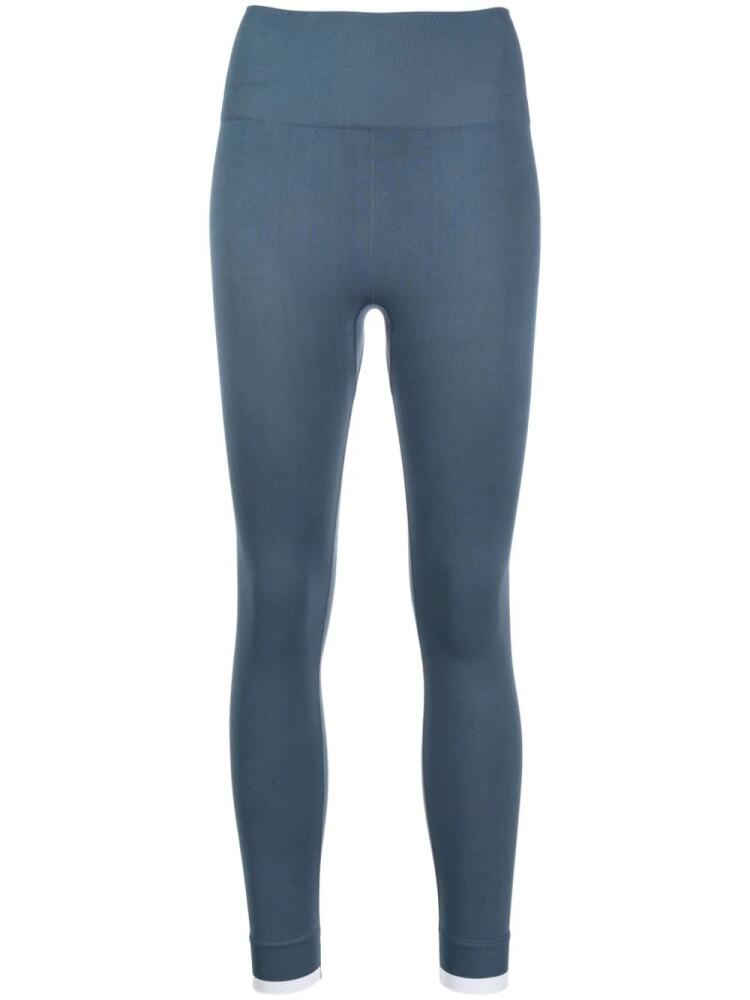 The Upside logo-print ribbed-edge leggings - Blue Cover