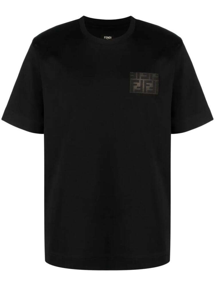 FENDI FF-patch cotton T-shirt - Black Cover