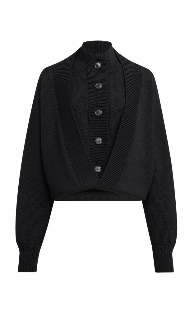 ALAA - Layered Merino Wool Cardigan - Black Cover