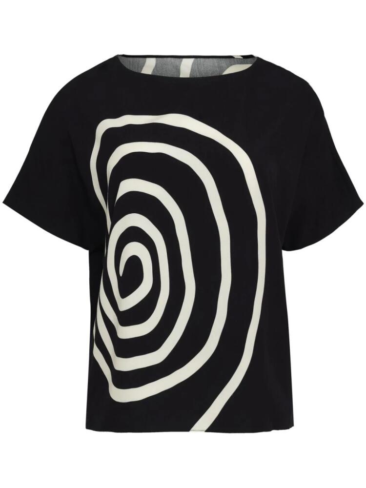 Uma | Raquel Davidowicz spiral-print T-shirt - Black Cover