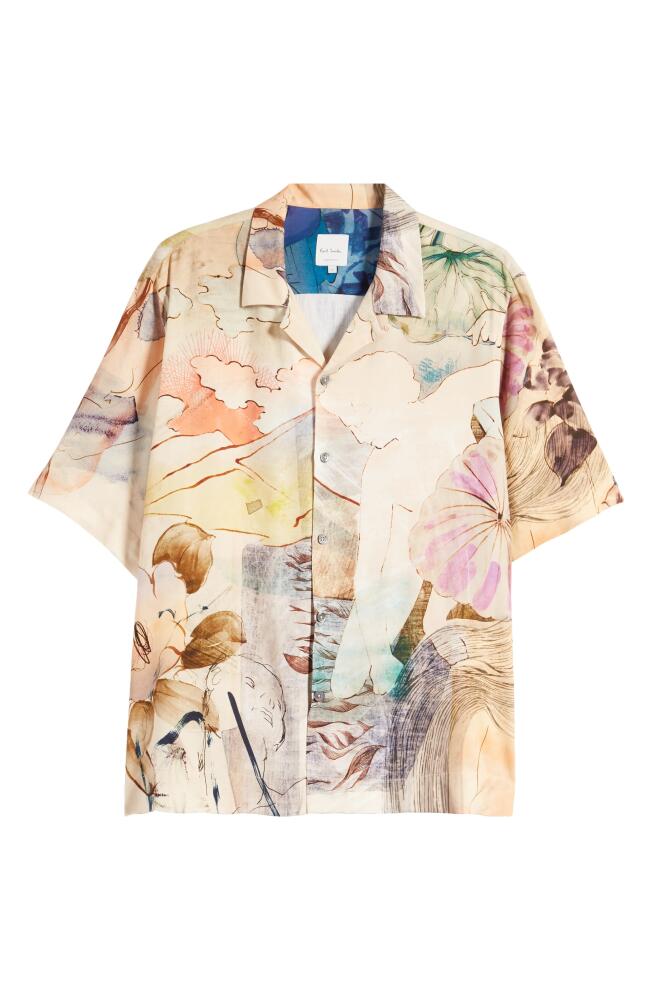 Paul Smith Regular Fit Camp Shirt in Beige Cover