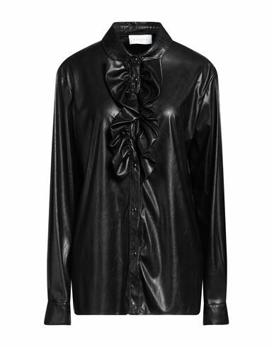 Gaëlle Paris Woman Shirt Black Polyester, Polyurea Cover