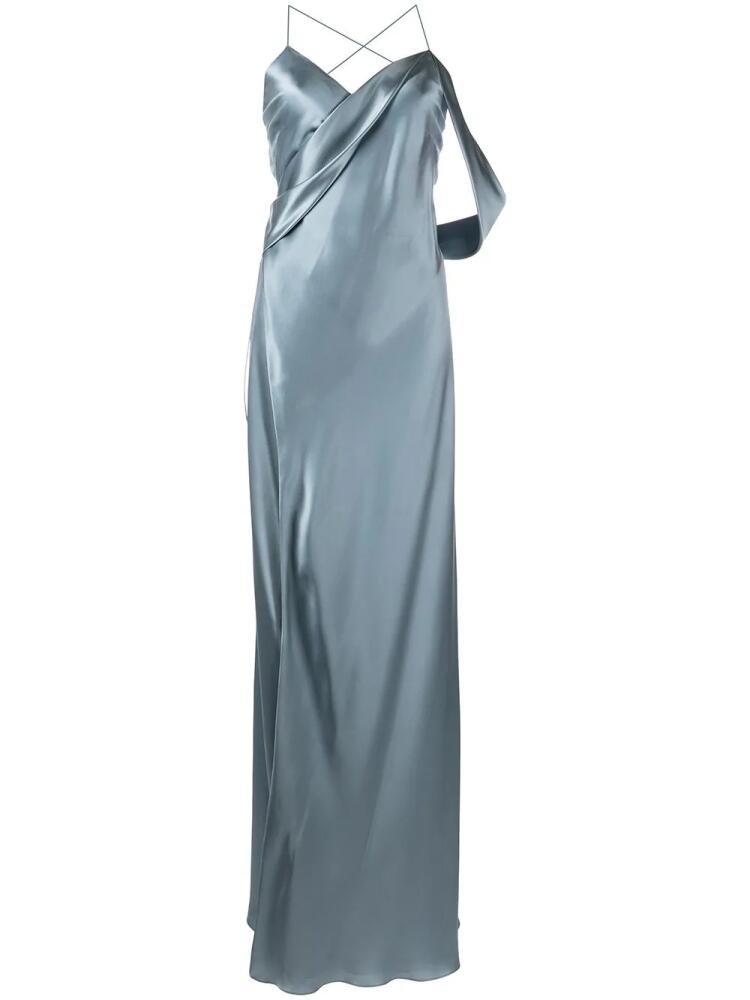 Michelle Mason draped-panel silk gown - Blue Cover