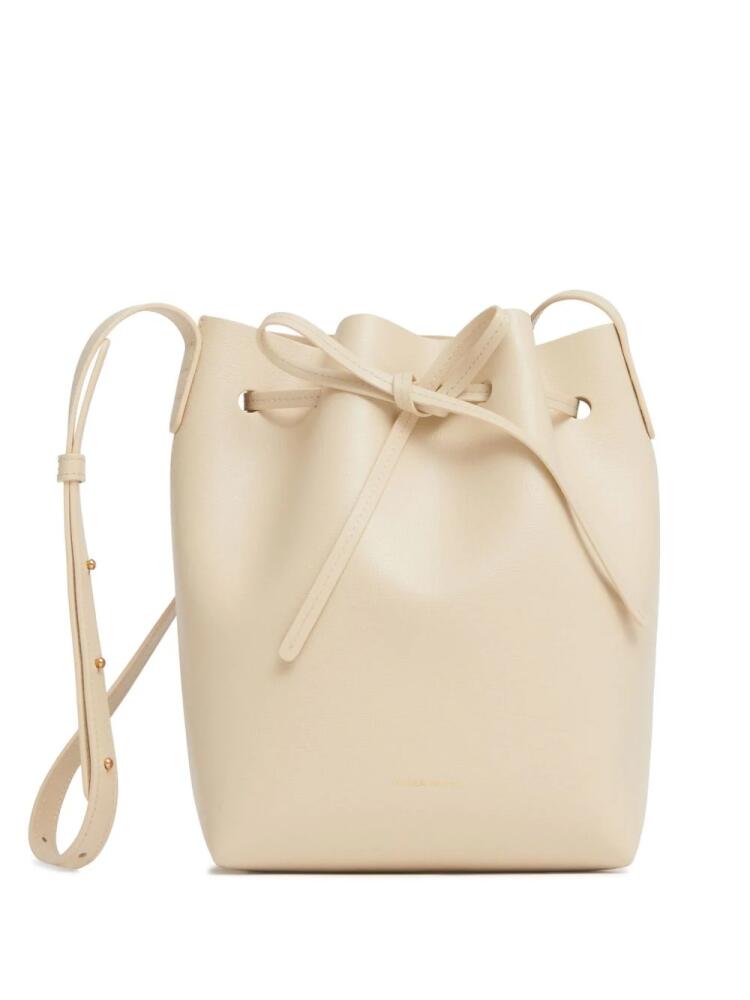 Mansur Gavriel mini logo-stamp leather bucket bag - Neutrals Cover