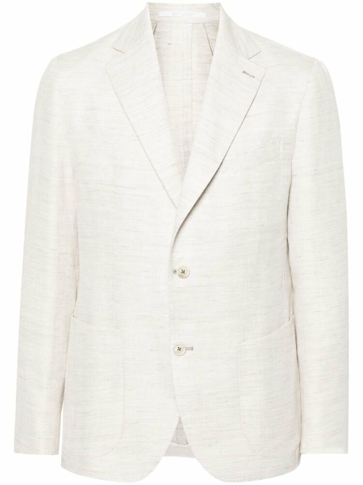 Eleventy interwoven linen-blend blazer - Neutrals Cover