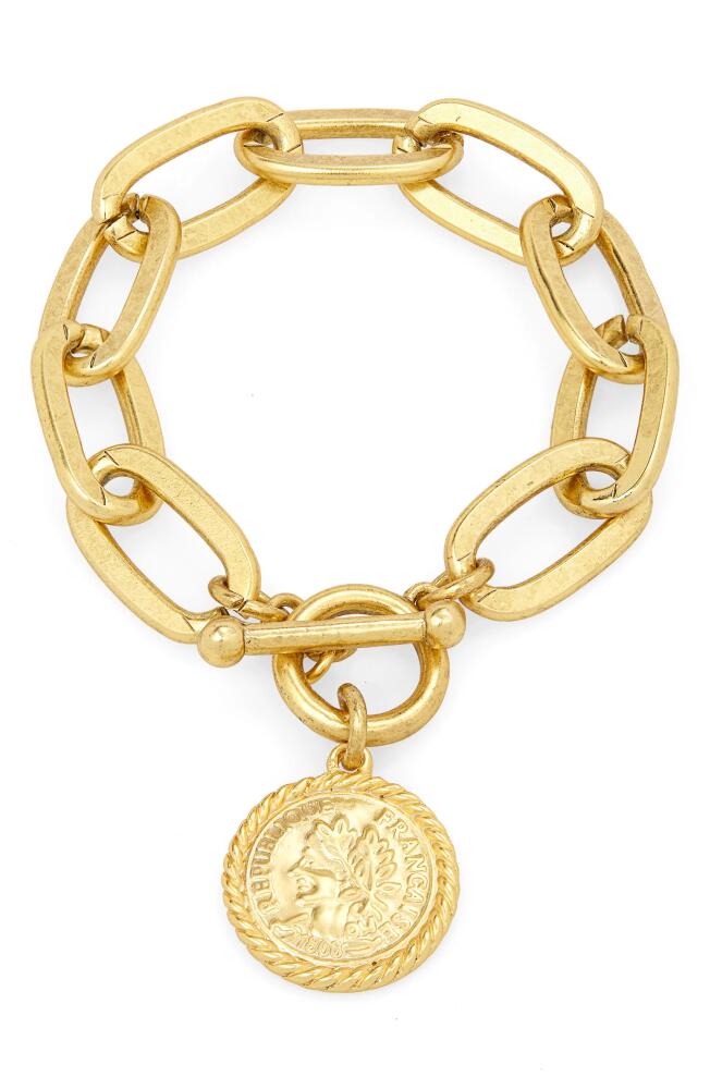 Karine Sultan Coin Charm Bracelet in Gold Cover