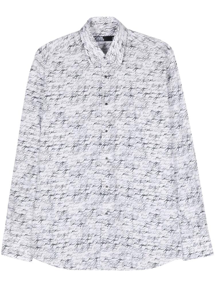 Karl Lagerfeld logo-print cotton shirt - White Cover