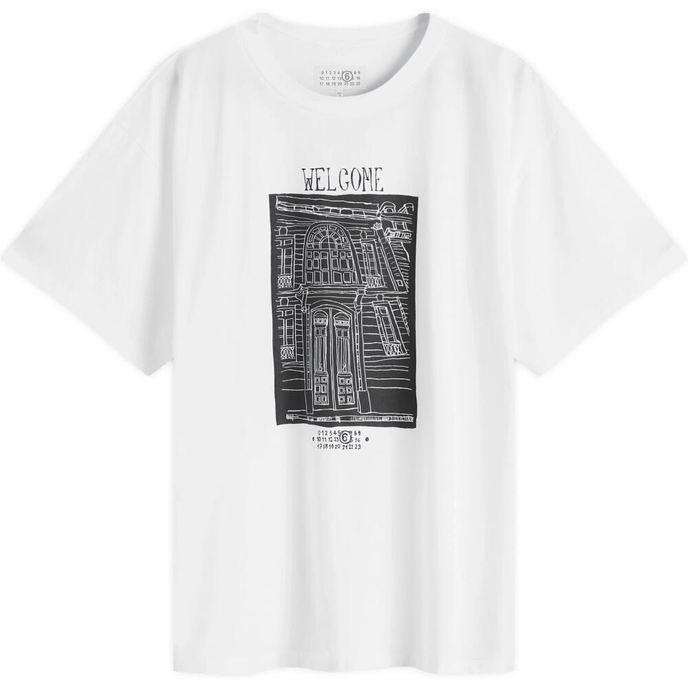 MM6 Maison Margiela Men's Welcome T-Shirt in White Cover