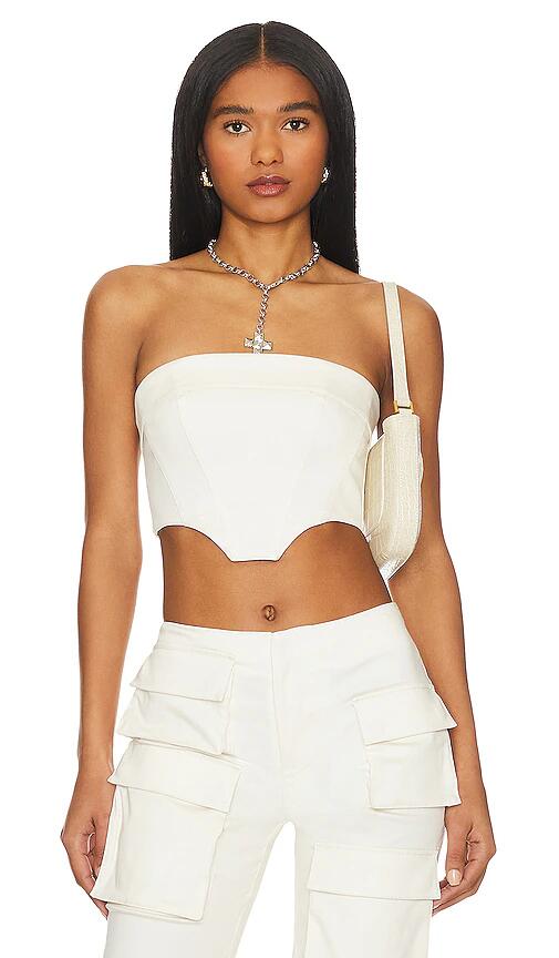 h:ours Sedona Corset Crop Top in Cream Cover