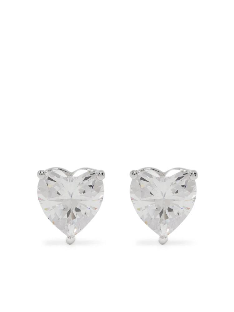 APM Monaco heart-cut crystal-embellished earrings - Silver Cover