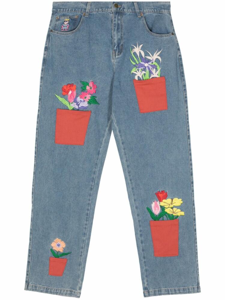 KidSuper flower-pots straight jeans - Blue Cover