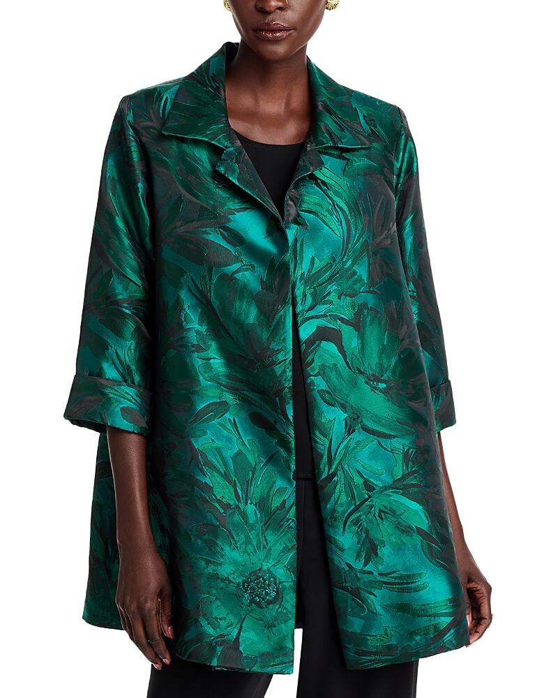 Caroline Rose Botanical Jacquard A Line Jacket Cover