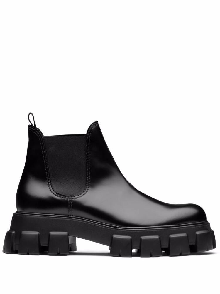 Prada Moonlith brushed leather Chelsea boots - Black Cover