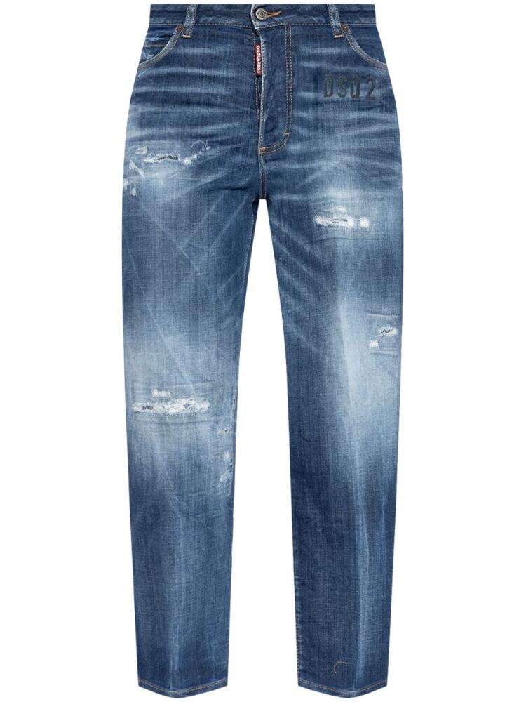 DSQUARED2 logo-patch cotton jeans - Blue Cover