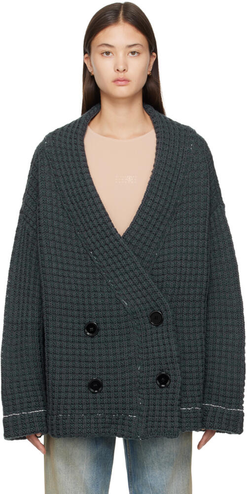 MM6 Maison Margiela Green Double-Breasted Jacket Cover