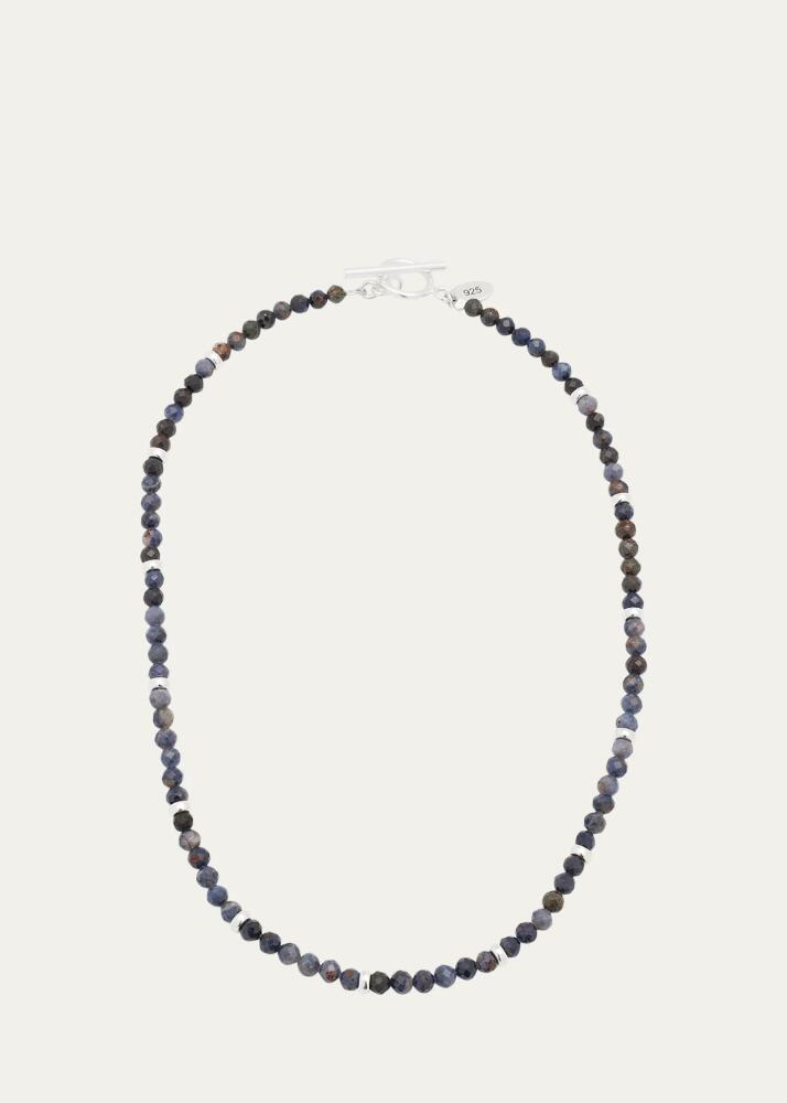 Jan Leslie Men's Sterling Silver and Sapphire Beaded Necklace Cover