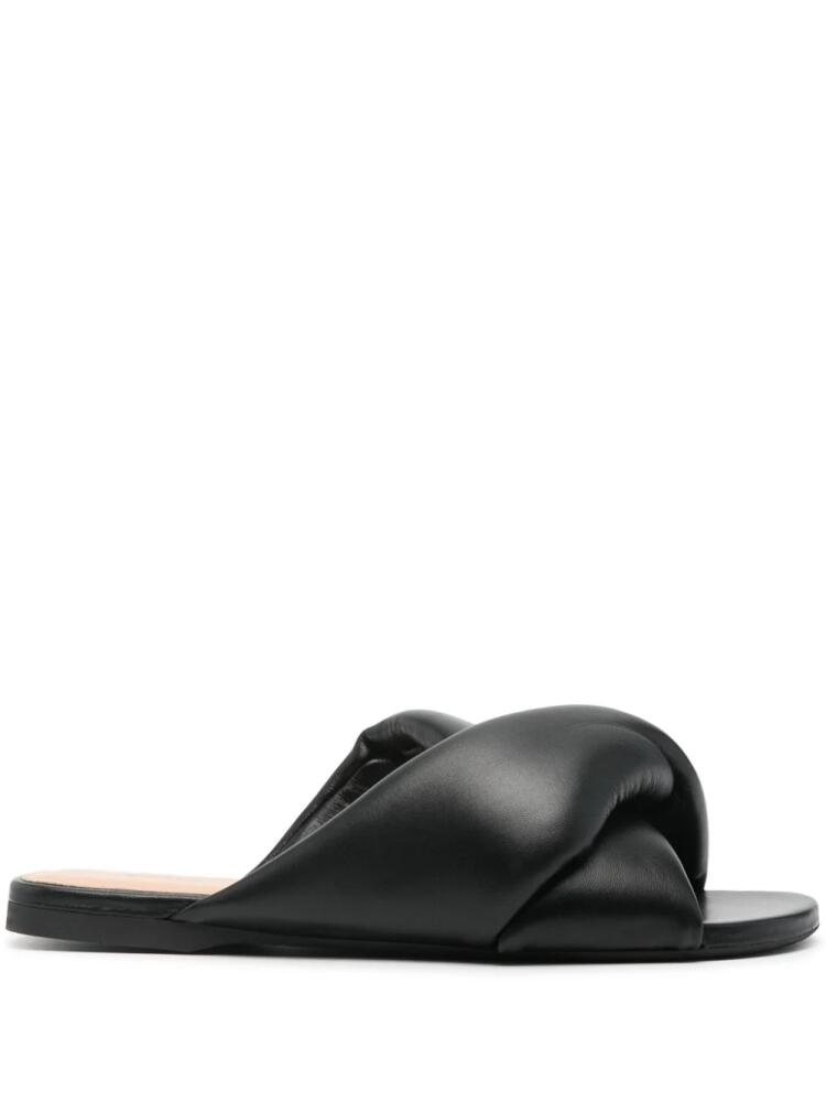 JW Anderson leather flat sandals - Black Cover