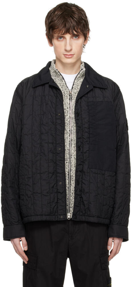 Stone Island Black Quilted Jacket Cover