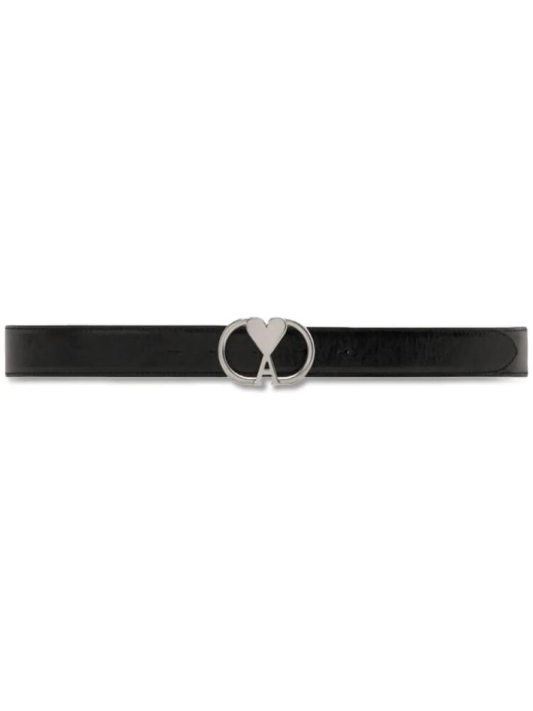 AMI Paris Ami de Coeur-buckle leather belt - Black Cover