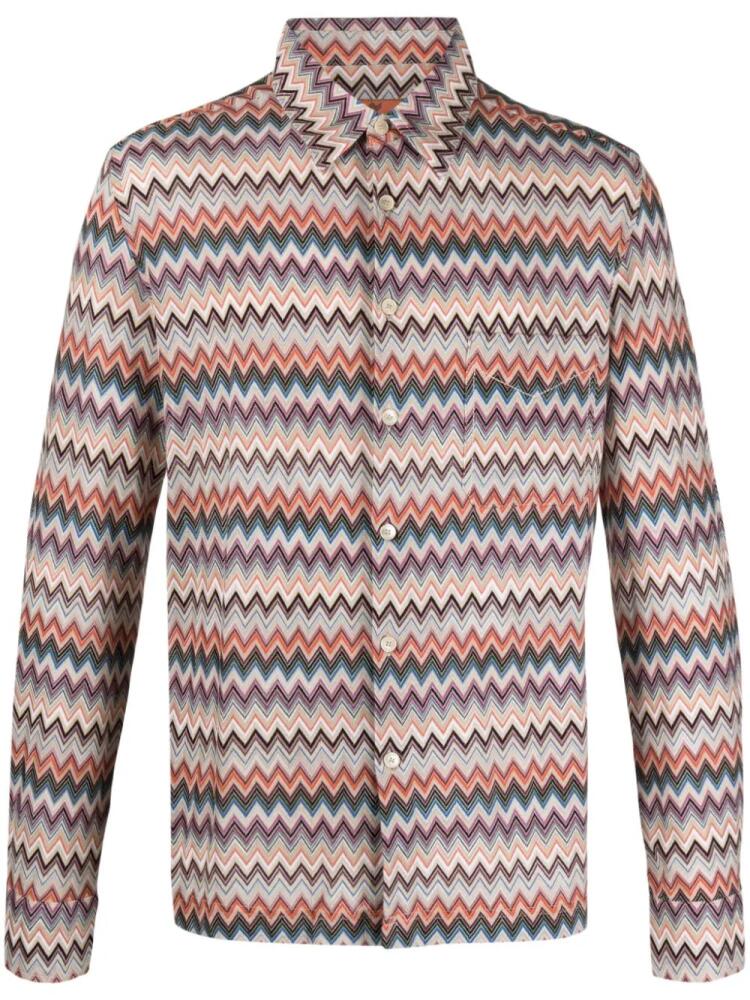 Missoni zigzag cotton blend shirt - Neutrals Cover