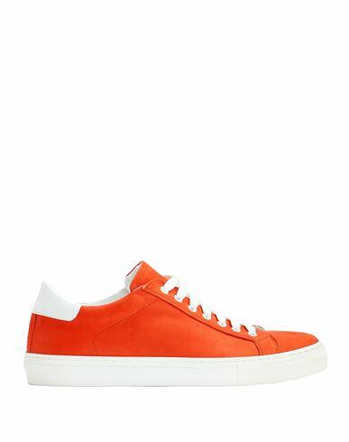 8 By Yoox Nabuk Leather Low-top Sneakers Man Sneakers Orange Calfskin Cover