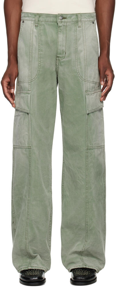 Rhude Green Faded Cargo Pants Cover