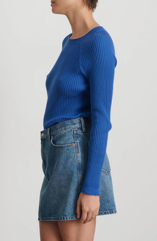 Alex Mill Josie Rib Cotton & Cashmere Sweater in Cosmic Blue Cover