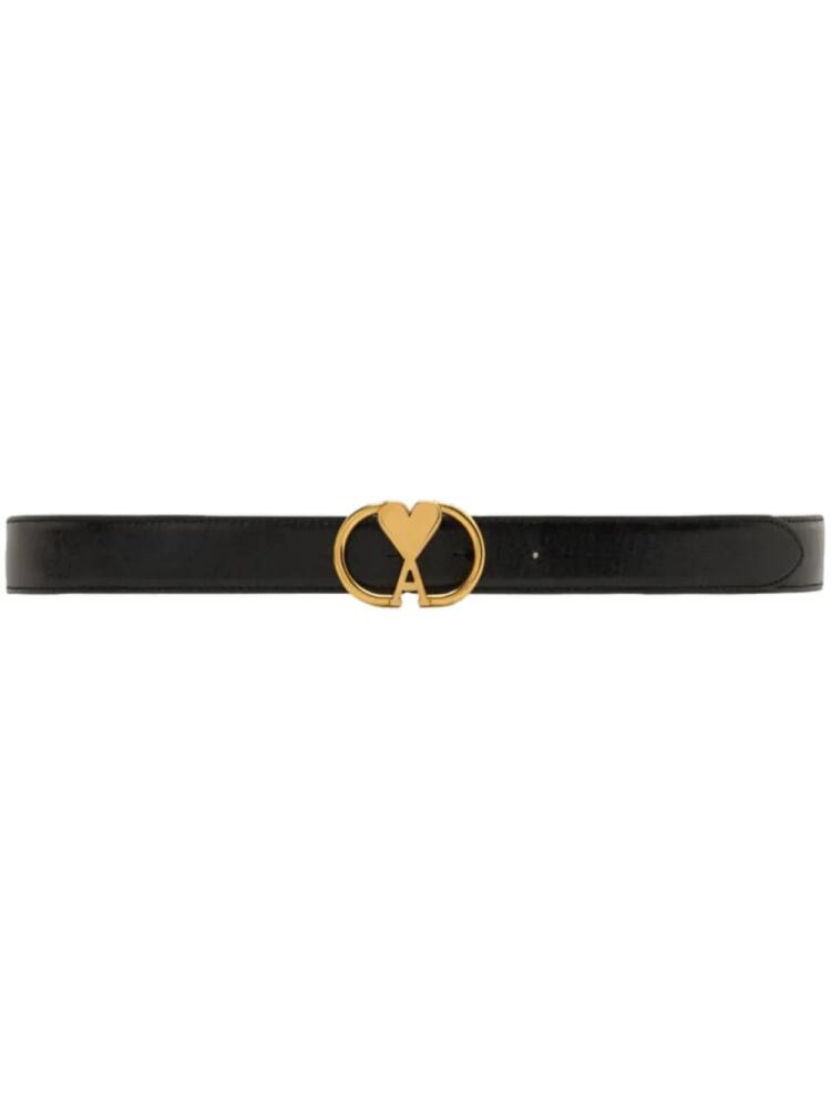 AMI Paris Ami de Coeur-buckle leather belt - Black Cover